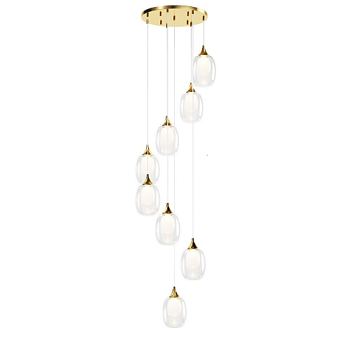 Подвесной светильник *35-385 см, 8*E14, 40W Maytoni Aura MOD016PL-08BS1, Латунь