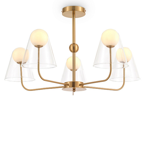 Потолочная люстра на штанге 5*G9 FR5382PL-05BS латунь Doublety Modern Freya