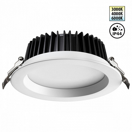 Встраиваемый светильник LED 20W 3000К/4000К/6000К 359415 белый Drum Novotech