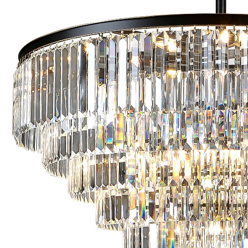 Подвесная люстра Divinare Nova 3001/01 LM-25, диаметр 120 см, черный-хрусталь