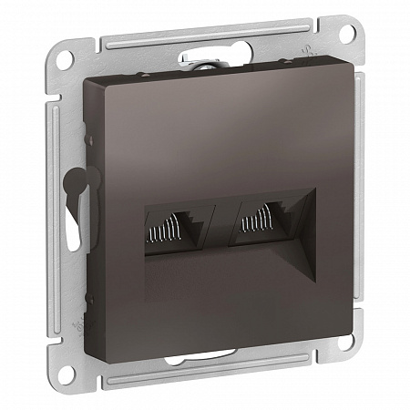 Розетка компьютерная 2хRJ45 кат.5E мокко AtlasDesign ATN000685