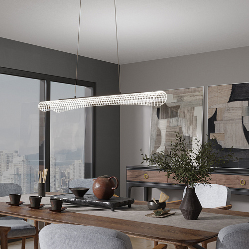 Светильник подвесной 99,5*13*120 см, LED*1*32W, 3000-6000 К, Novotech 359191 WELLE Over, черный