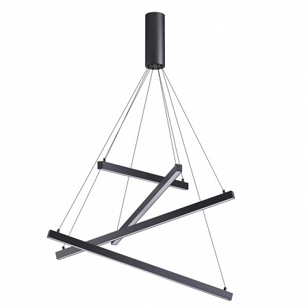 Подвесной светильник Odeon Light Cometa 3860/48B, 48W LED, 3000K, диаметр 67 см, черный