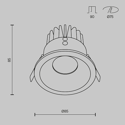 Светильник точечный 12W IP65 3000K Maytoni Zoom DL034-2-L12B