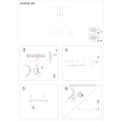 Люстра 50 см, 72W, 3000K-6000K Arte Lamp A2187LM-1GO золото
