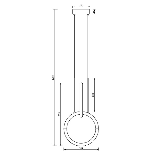 Светильник 30 см, 18W, 3000K, Maytoni MOD165PL-L18G3K, золото