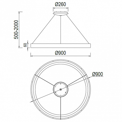 Люстра 90*50/200 см, 66W 2700-5000K золотой Mantra Niseko 8647