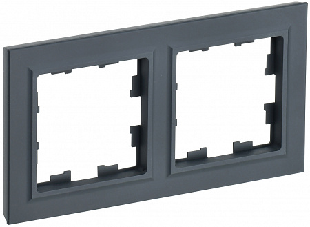 Рамка 2 поста графит РУ-2-БрГ BRITE BR-M22-K53 IEK 