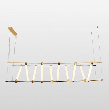 Линейно-подвесной светильник 150*40*60/175 см, 10*LED*4W Lussole Cayuga LSP-7178 блестящее золото