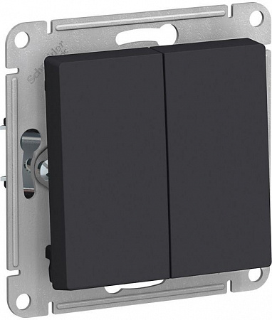 Выключатель 2 клавишный карбон AtlasDesign ATN001051