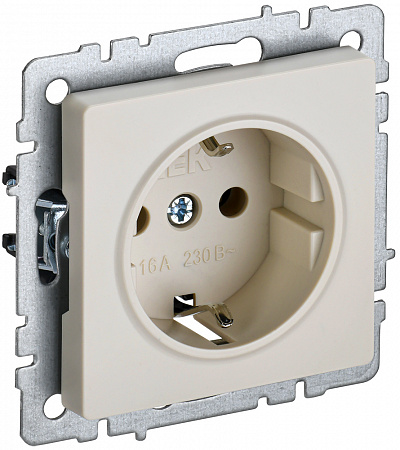 Розетка 2P+E 16А бежевый BRITE BR-R11-16-K10 IEK