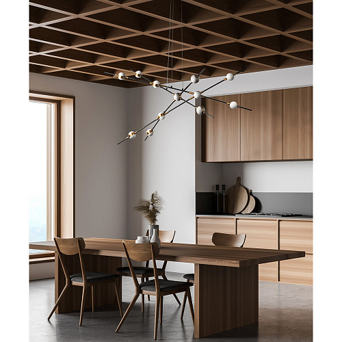 Люстра подвесная Lightstar Bergamo 745247, 60W LED, 4000K, черный