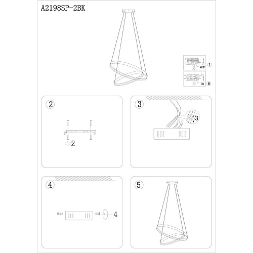 Светильник 60 см, 70W, 3000-6000K, Arte Lamp Meridiana A2198SP-2BK, черный