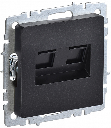 Розетка компьютерная двойная RJ45 кат.5E РК10-2-БрЧ черный BRITE BR-K20-1-K02 IEK 