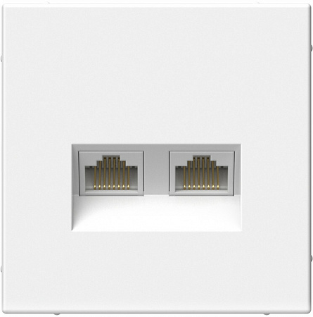 РОЗЕТКА двойная компьютерная RJ45+RJ45, кат.5А , ArtGallery, цвет белый, GAL000188