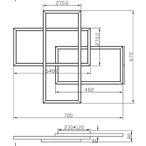 Потолочный светодиодный светильник 78W 2600К-3500К MOD015CL-L80GK золото Rida Modern Maytoniida Modern Maytoni