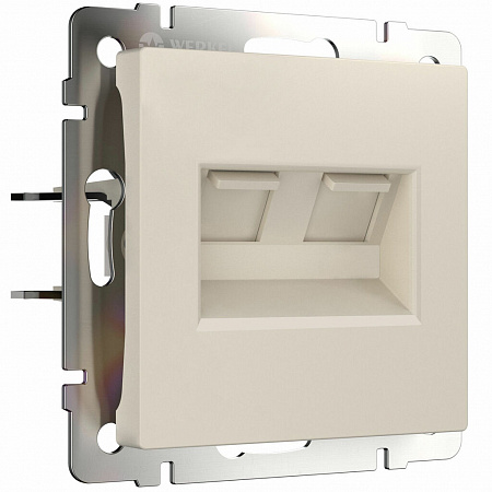 Розетка двойная Ethernet RJ-45 Айвори матовый W1181162