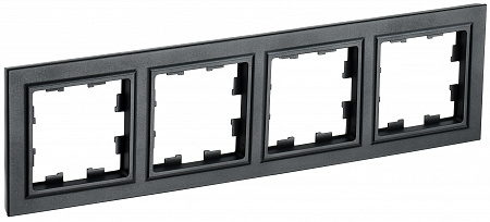Рамка 4 поста черный BRITE BR-M42-K02 IEK