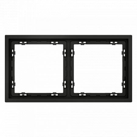 Рамка пластиковая 2-постовая Voltum S70 черная матовая VLS100208
