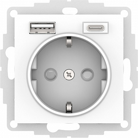 Розетка с USB-A+C AtlasDesign лотос ATN001332