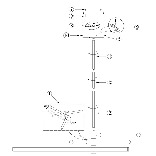 Люстра на штанге Maytoni LED Axis MOD106CL-L40G3K, 40W LED, 3000K, золото
