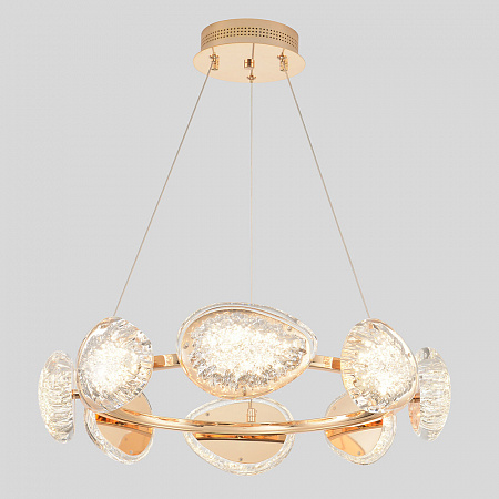 Люстра подвесная светодиодная 64W 3000K-6000K FELICIDAD SP64W LED золото Crystal Lux