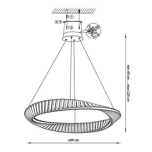 Люстра подвесная Lightstar Vidare LED 3000K 40W 699083