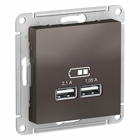  Розетка USB, 2 порта AtlasDesign Мокко ATN000633
