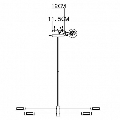 Светильник 100 см, 20W, 3000K ST LUCE VICO SL6504.302.04 Латунь