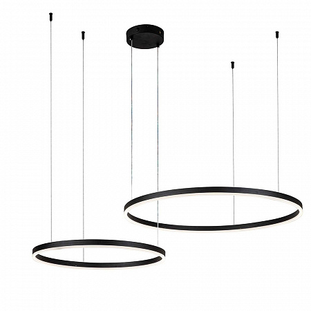 Подвесной светильник 1200*800*140/1240 мм, 2*LED 105W 3000-5700K черный Indigo Galass V000030L, 14001/2P Black