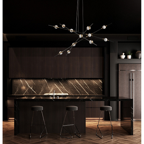 Люстра подвесная Lightstar Bergamo 745247, 60W LED, 4000K, черный