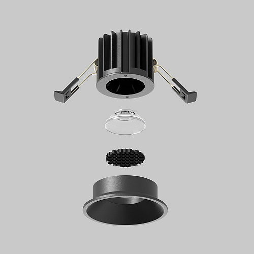 Встраиваемый светильник 7W 3000K 60° Maytoni Round DL058-7W3K-B