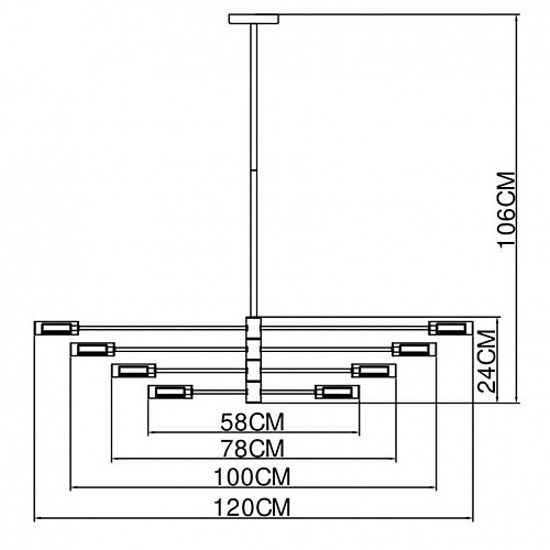 Светильник 120 см, 40W, 3000K ST LUCE VICO SL6504.302.08 Латунь