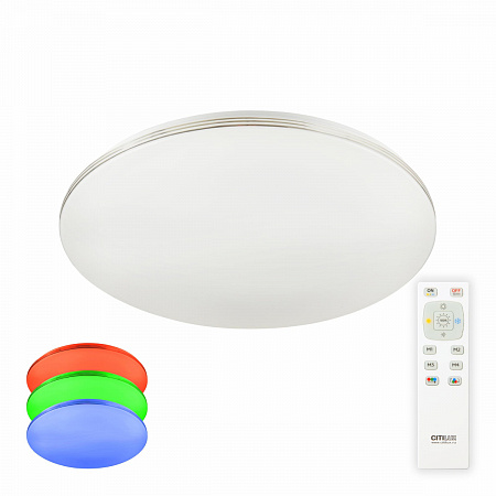 Потолочный светодиодный светильник с пультом CL714480G белый/хром Симпла Citilux