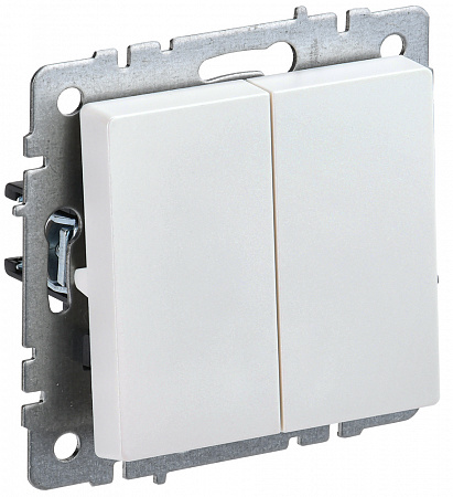 Выключатель 2 клавишный жемчуг IEK BRITE BR-V20-0-10-K36